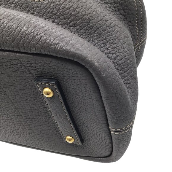 LORO PIANA GREY LARGE PEBBLED LEATHER HANDBAG - Picture 10 of 12